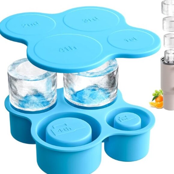 Blue Silicone Ice Mold for Stanley Cup - Picture 1 of 6